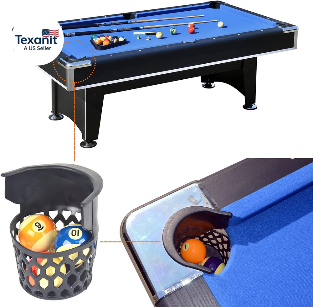 Pool Table Pockets Replacement Pockets for Billiard Table Set of 6 Plastic Web P