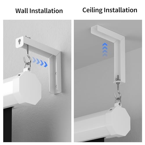 Universal Projector Screen Wall Mount L-Brackets Wall Hanging 6 inch-white