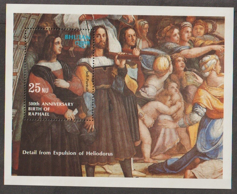 JN Bhutan 1983 Raphael MS miniature sheet