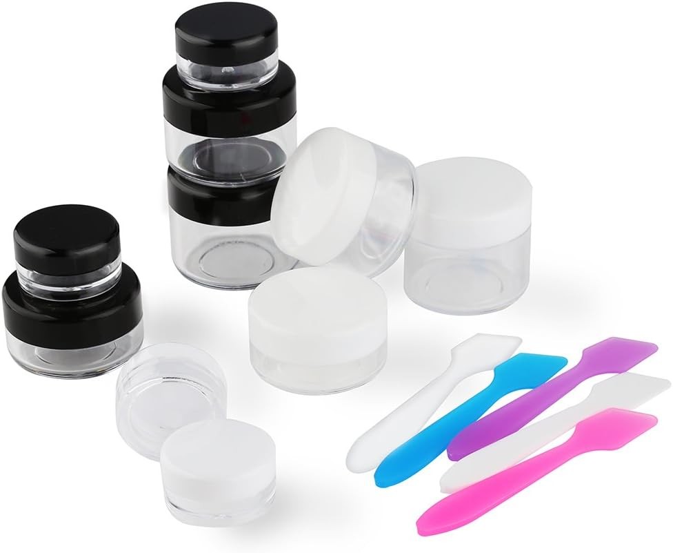 Makeup Travel Containers with Lids and Mini Spatulas