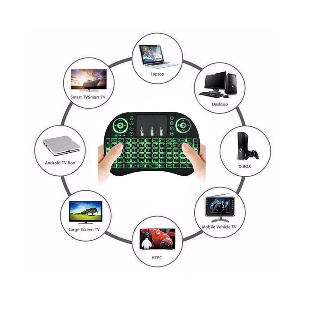 Backlit Mini Wireless Keyboard, Air Mouse Portable Combo with Touchpad Mouse ...
