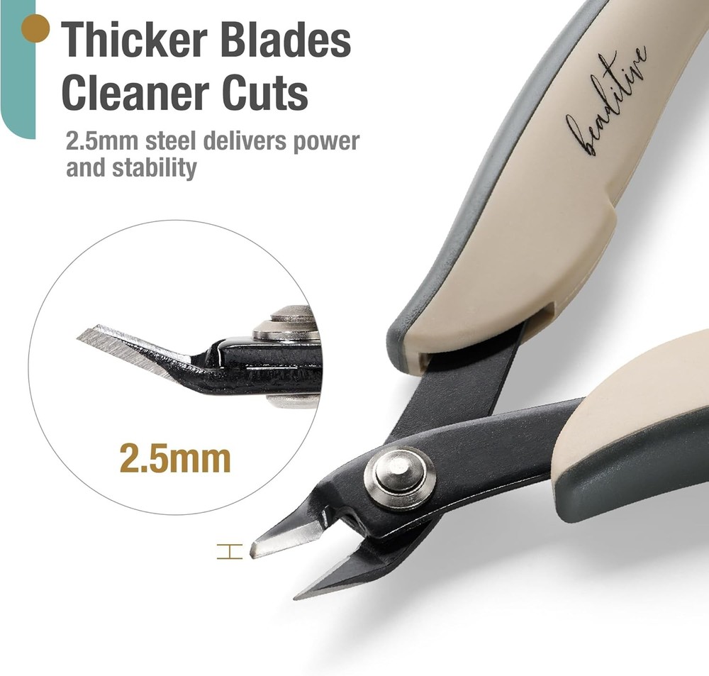 Beaditive Micro Wire Cutter – Natural Cream Flush for Beading,...