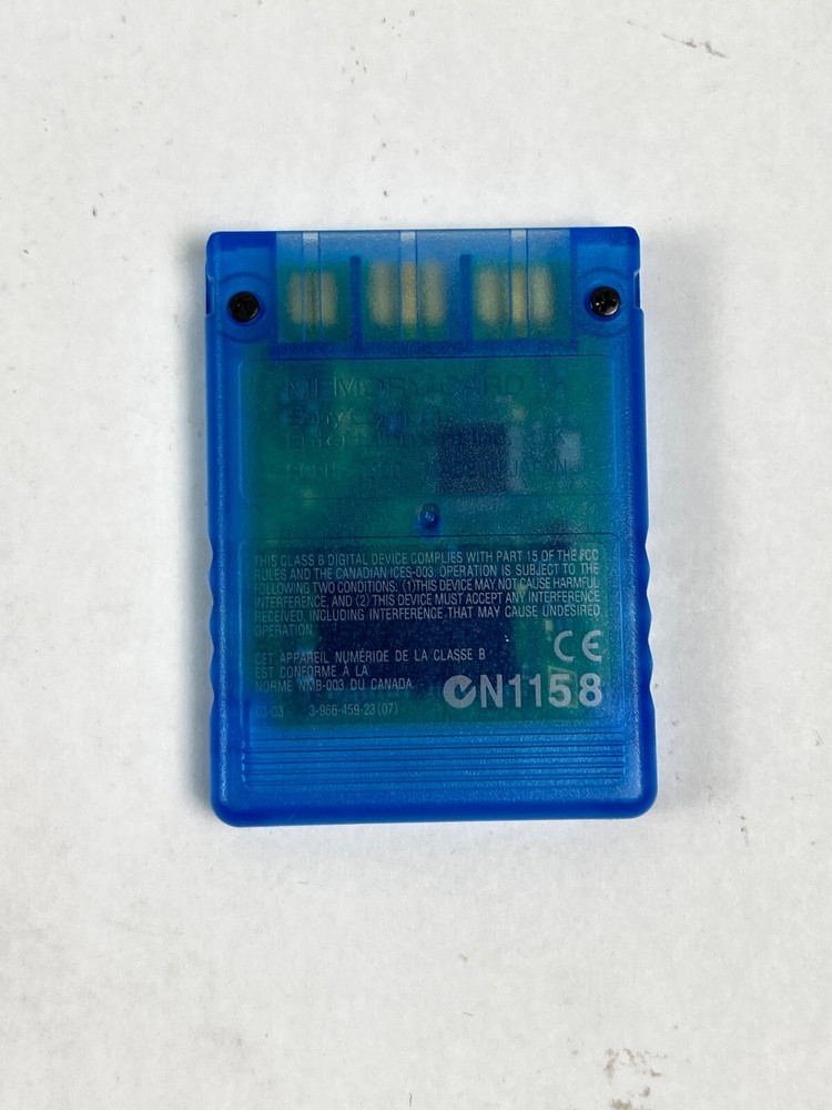 Sony Memory Card 8MB Magic Gate Model SCPH-10020 Clear Blue