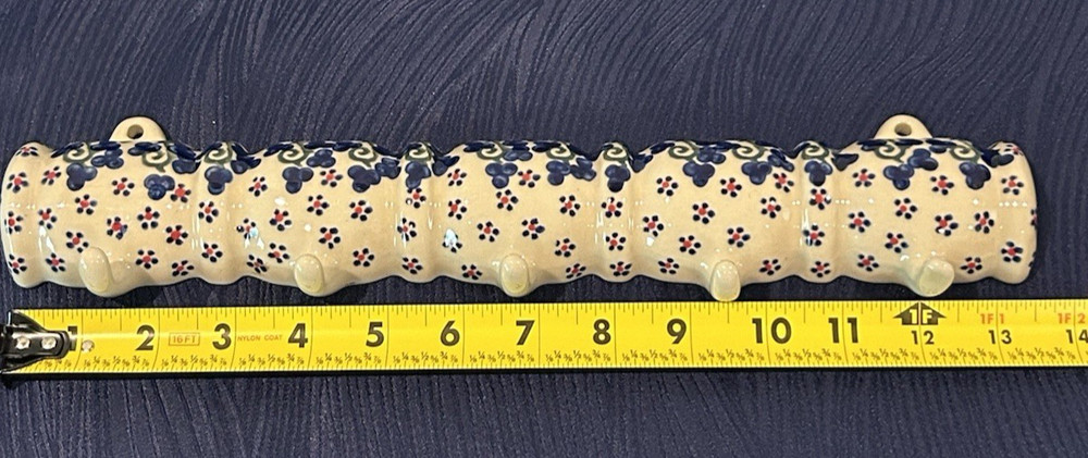 Boleslawiec,Poland Pottery Unique Key Rack Wall Mounted 13" Grape Pattern