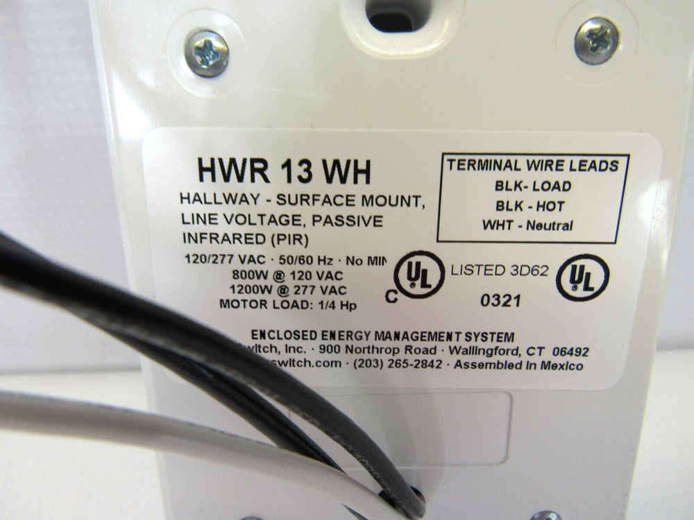 NEW Acuity Controls Sensor Switch HWR 13 WH Passive Infrared White