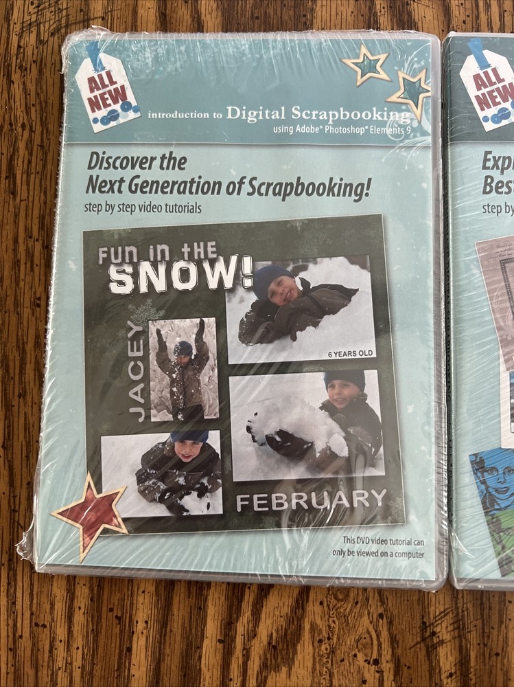 Digital Scrapbooking DVDs Introduction, Intermediate, Advanced Using Elements 9