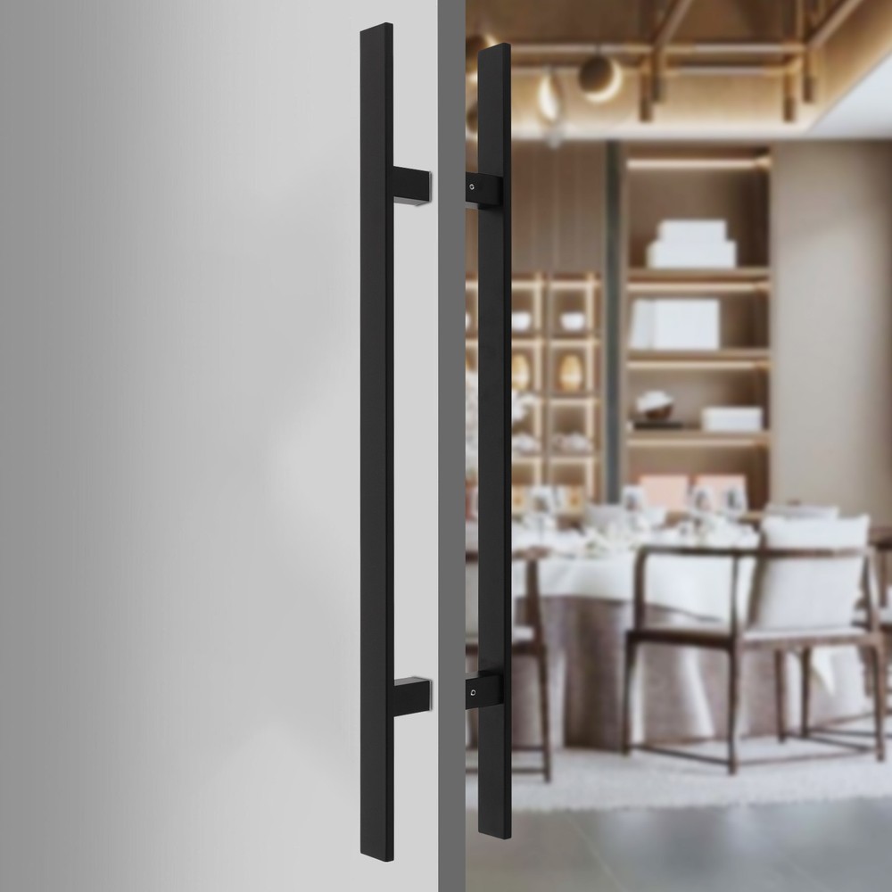 Stainless Steel Double Sided Push Pull Door Handle, H-shaped Door Pull Handle