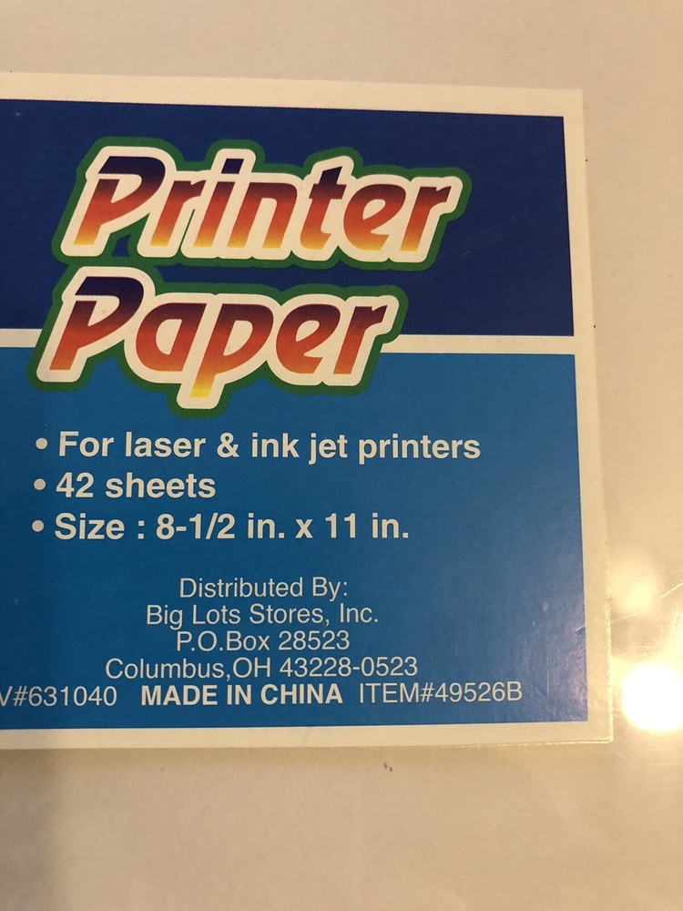 Printer Paper, 2 Packs, 42 Sheets Each. 8.5x11”, Clouds