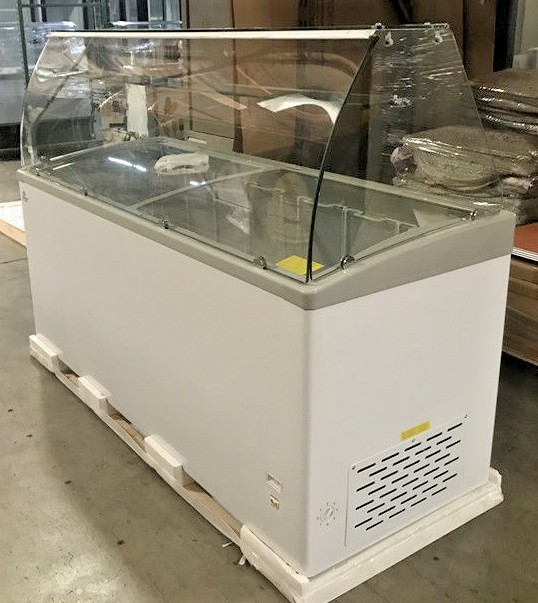 NEW 72" Ice Cream Gelato Glass Dipping Freezer Showcase Display Commercial NSF