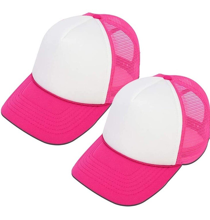 MR.R Sublimation Blanks Polyester Mesh Cap Hat Two Rose Red OPEN BOX