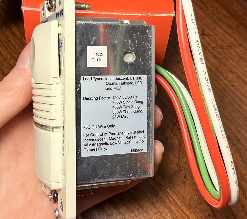 Legrand WattStopper PIR Dimmable Wall Switch Sensor PW-101D-LA