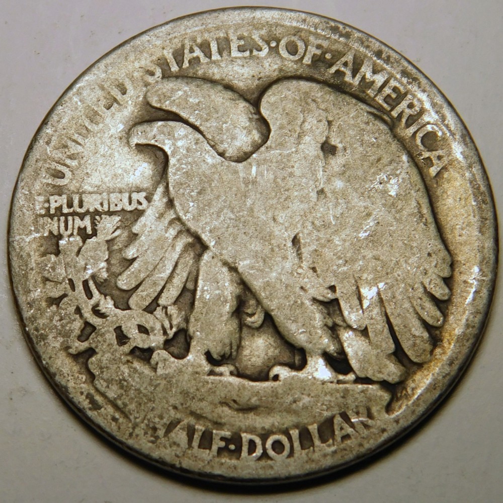 1918 D Walking Liberty Half Dollar 90% Silver "As Pictured-Not Cleaned"