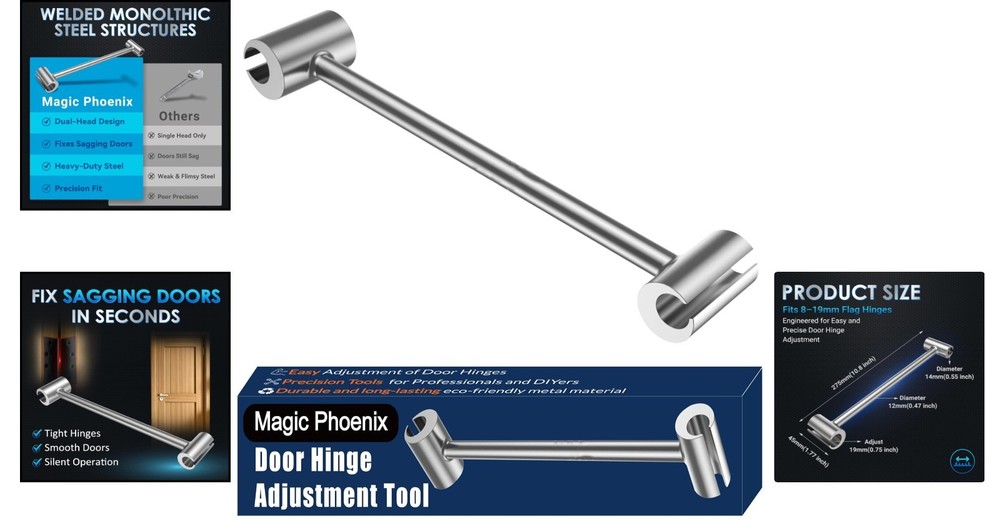 Versatile Door Hinge Gap Adjusting Wrench for Fire & Security Doors - Tool Steel