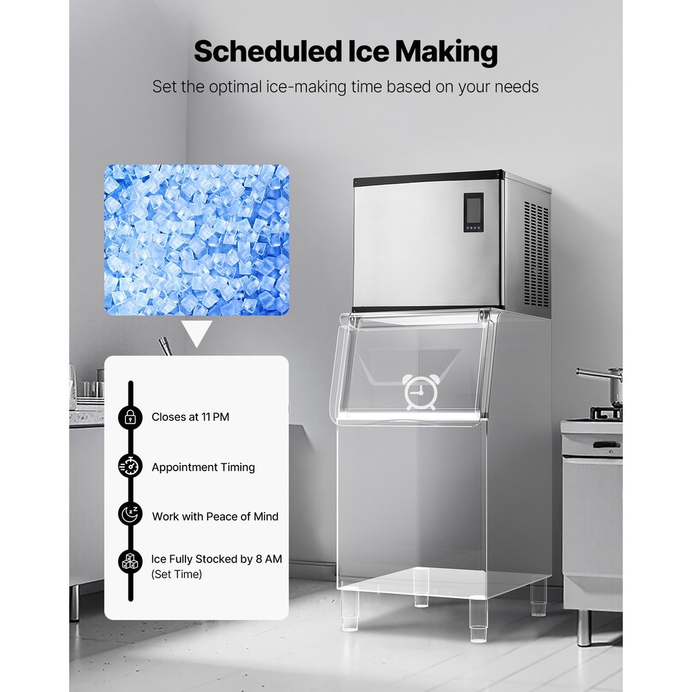Uimoso Commercial Ice Maker Machine - 1000 lbs/Day with Self-Cleaning Function