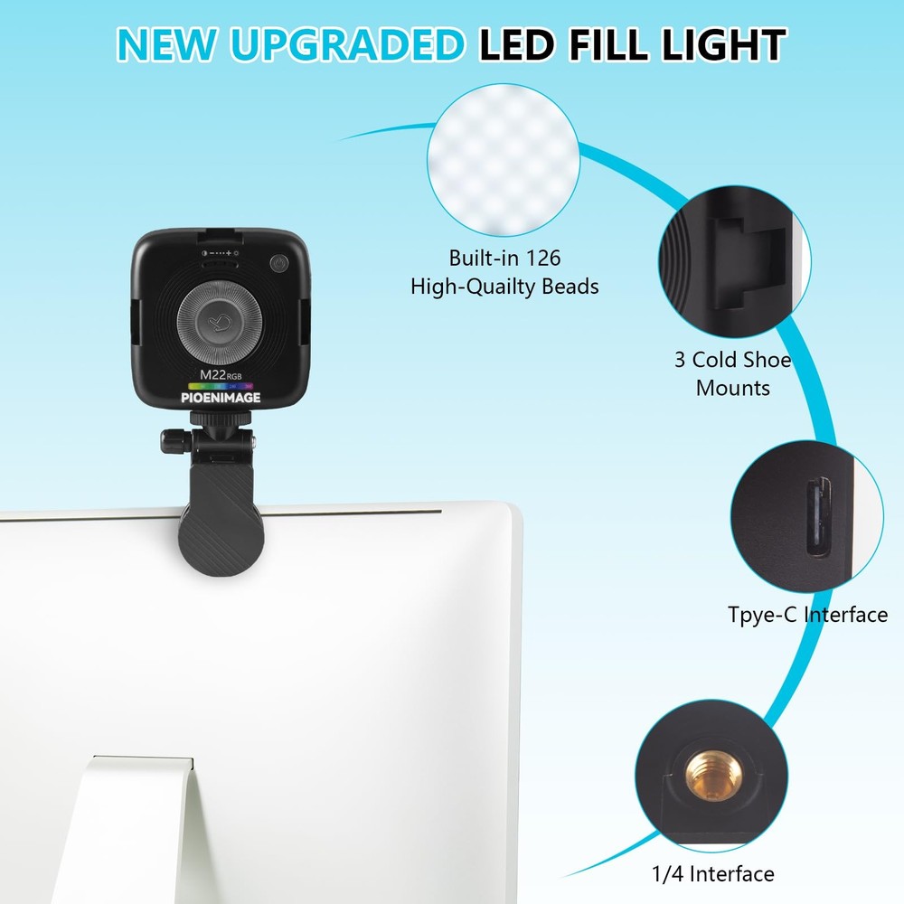 RGB Video Lights, Portable Camera Lights, LED Camera Light with Quick Release...