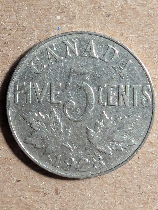1928 Canada 5 Cents
