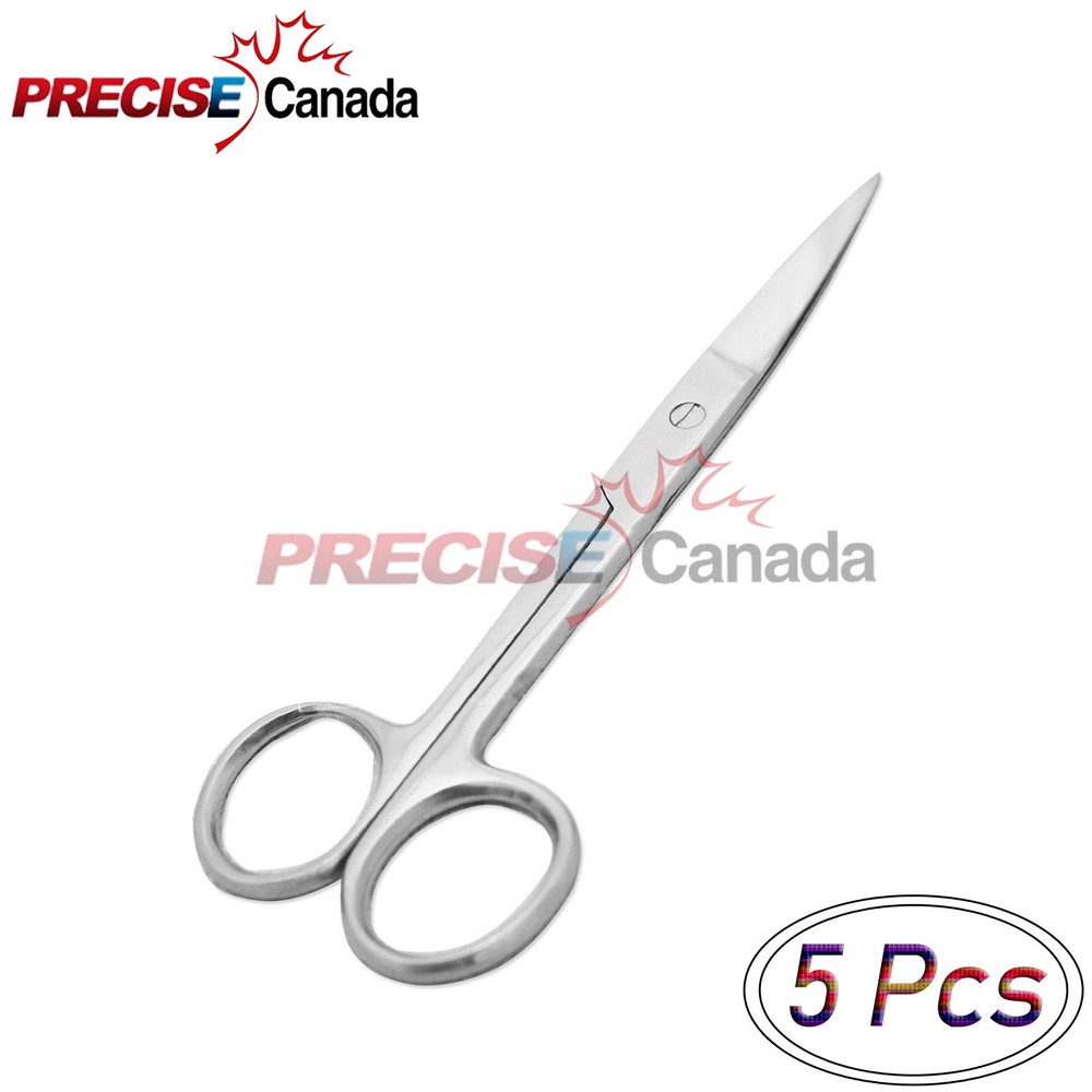 Set Of 5 Operating Surgical Scissors 4.5" Straight Sharp Sharp Blades