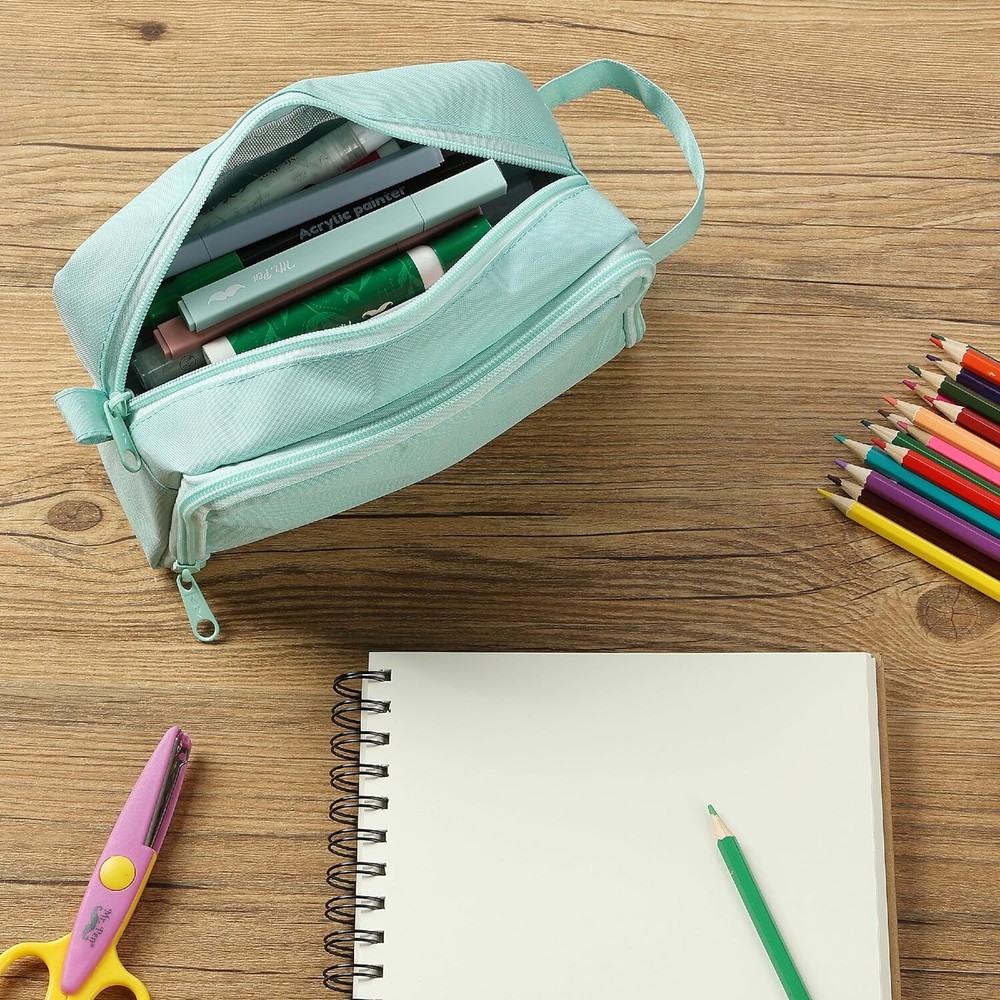 Mr. Pen- Large Capacity Pencil Case, Mint Green, Pouch, Green