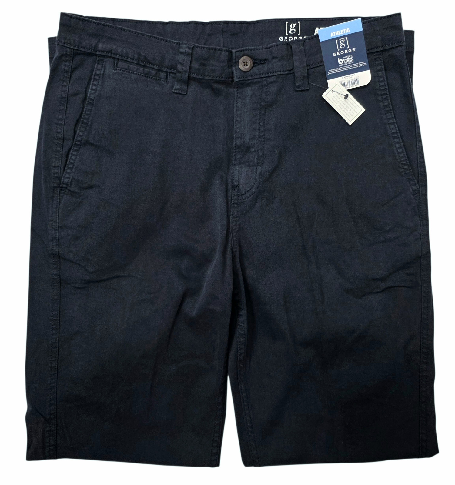 George #11896 NEW Men's Navy Athletic Fit Stretch Tapered Leg Chino Pants