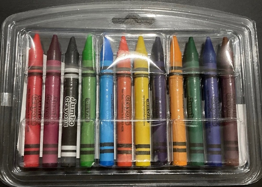 BAZIC 12 Color Jumbo Crayons, Assorted Coloring set