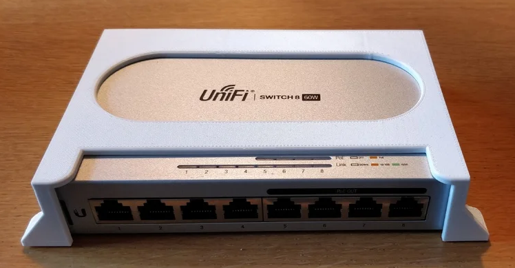 UniFi Switch US-8 / US-8-60W mount with extra Power Supply Mounting Bracket