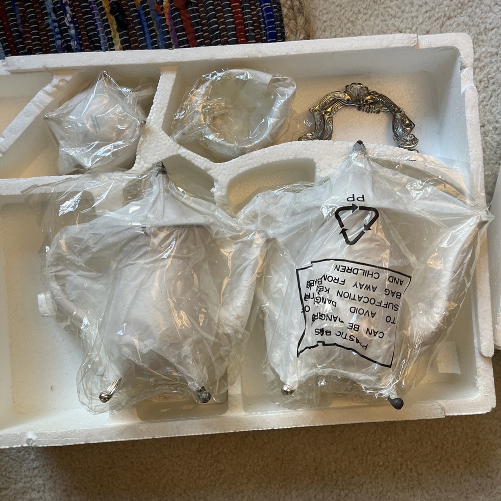 WM. Rogers & Son SilverPlated Five Piece Tea Coffee Set NIB Read