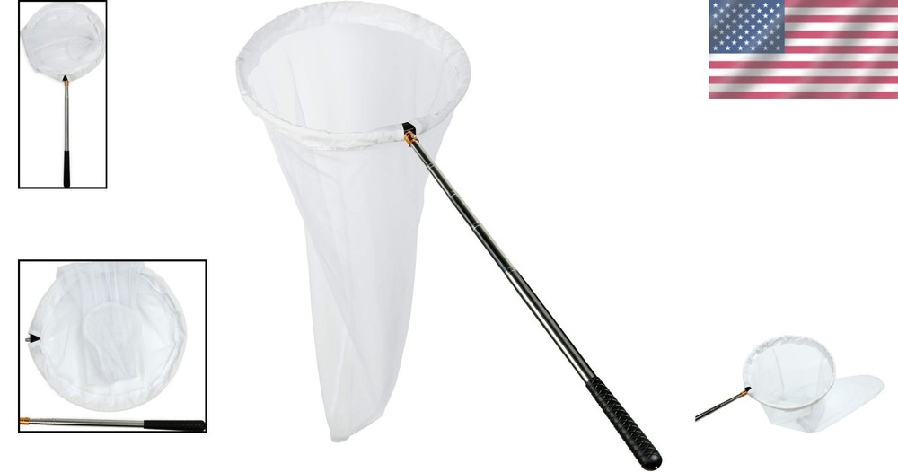 Lightweight Insect Catching Net - 24" Depth, 12" Ring & Telescoping Handle