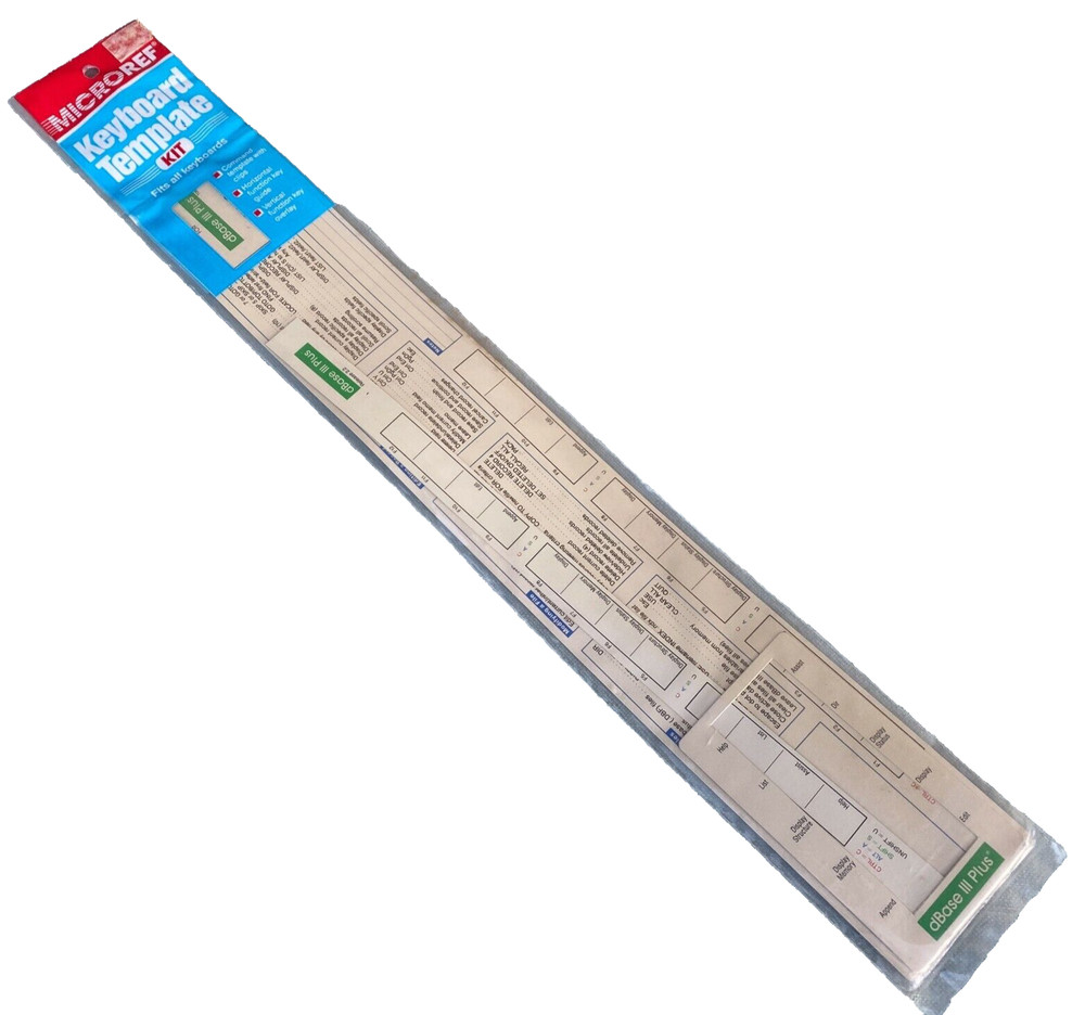MicroRef Keyboard Template Kit dBase III Plus NEW Vintage PC Computer 18" Long