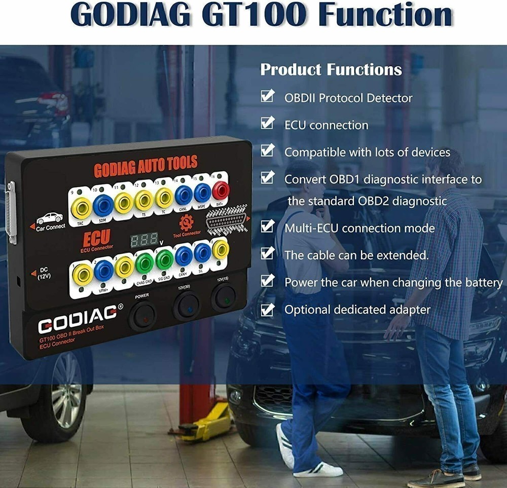 GODIAG GT100 ECU Connector OBDII Protocol Communication Detection Test Plug Tool