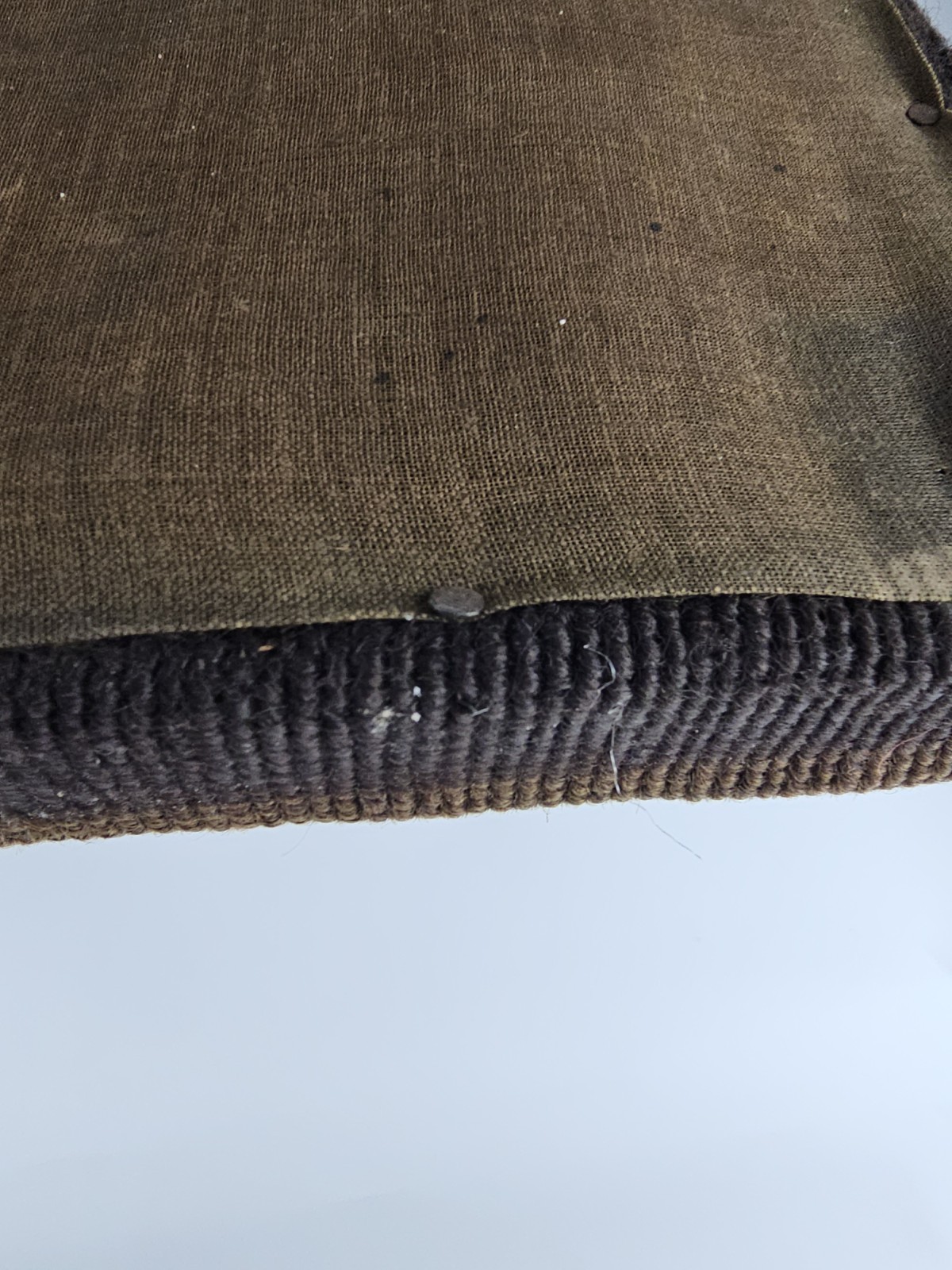 Antique Floral Needlepoint Footstool Victorian Decorative Stool (c. 1890–1915)