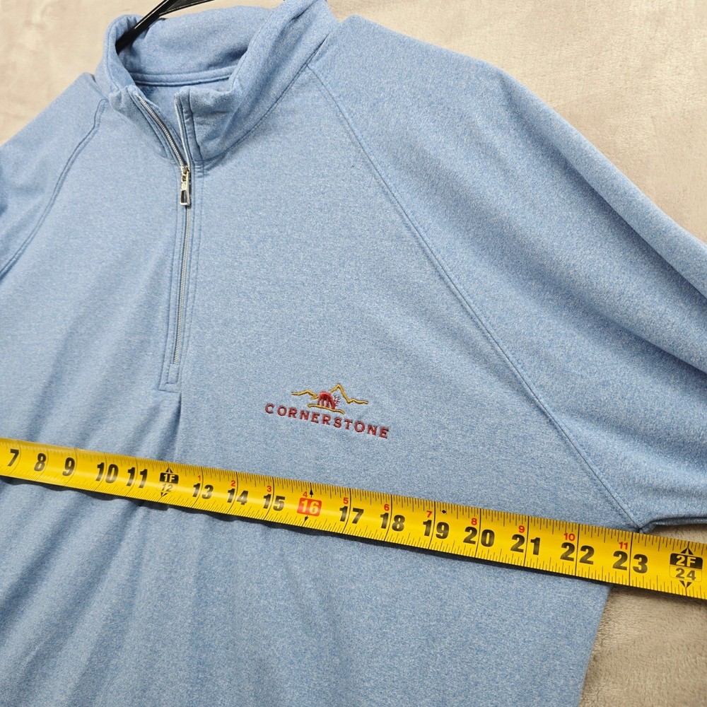 Holderness & Bourne Size Large Blue Quarter Zip Performance Pullover