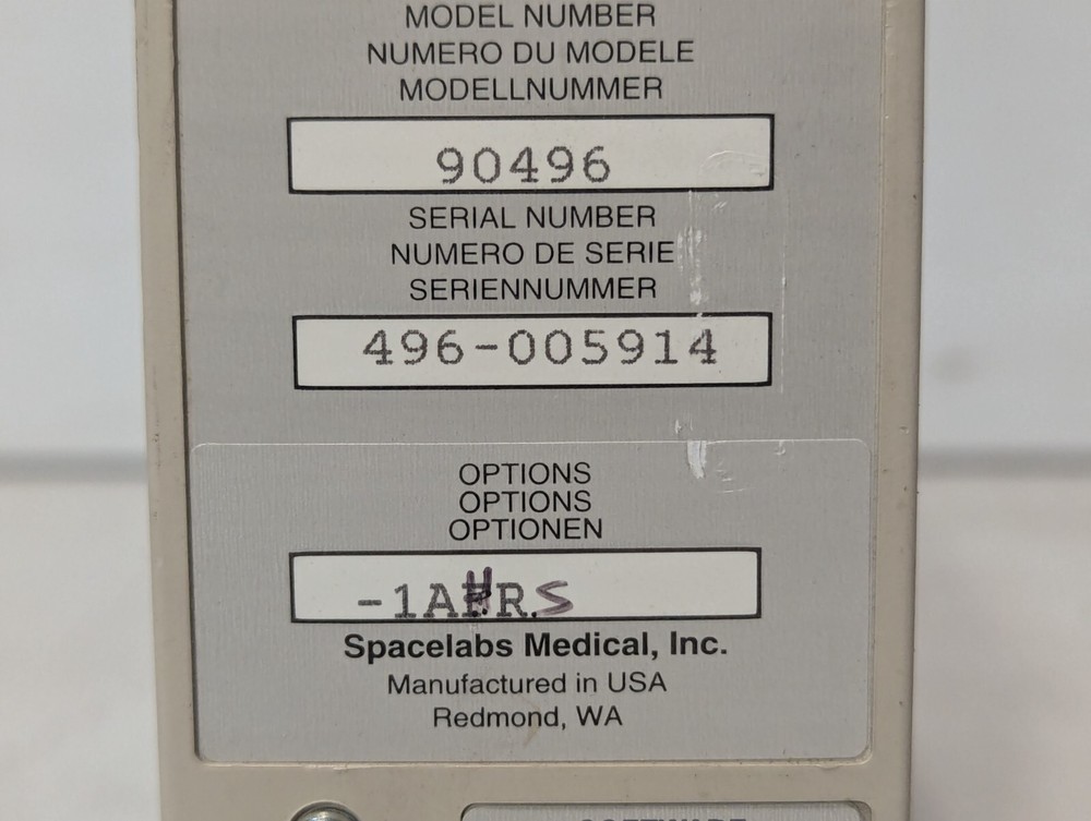 Spacelabs 90496 Multi Parameter Module ECG SpO2 T1-2