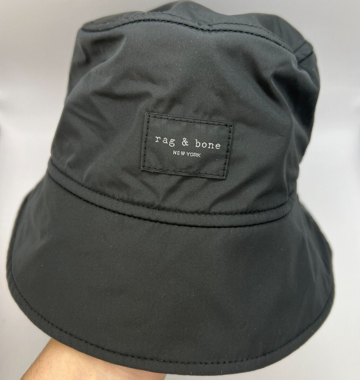 Rag & Bone Black Addison Bucket Hat sz M/L Women's Summer Lightweight Breathable