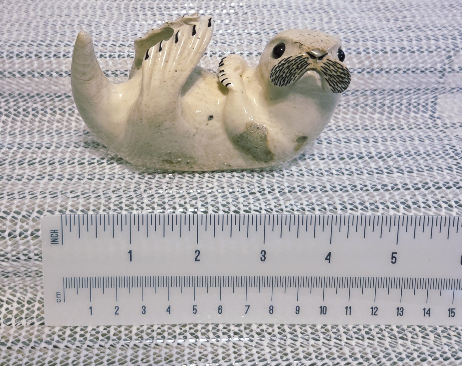 Artist Eddie Lee Alaskan Soapstone Sculpture Playful Sea Otter ~ Signed