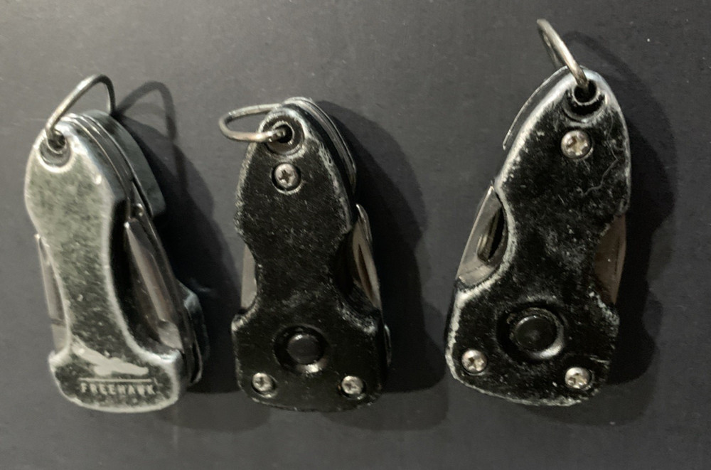 Freeman WIN Five Function Multi Tool Key Chain Flashlight Lot Of 3 USED