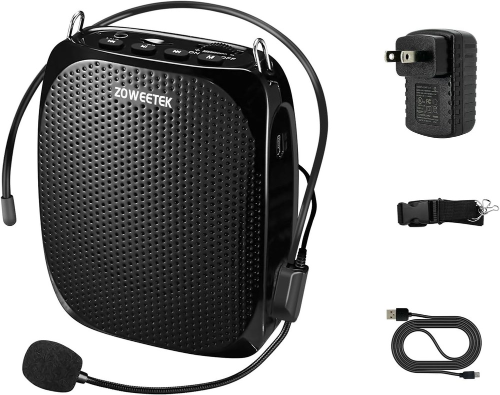 Compact Rechargeable Mini Voice Amplifier with Wired Mic - Perfect for Educators