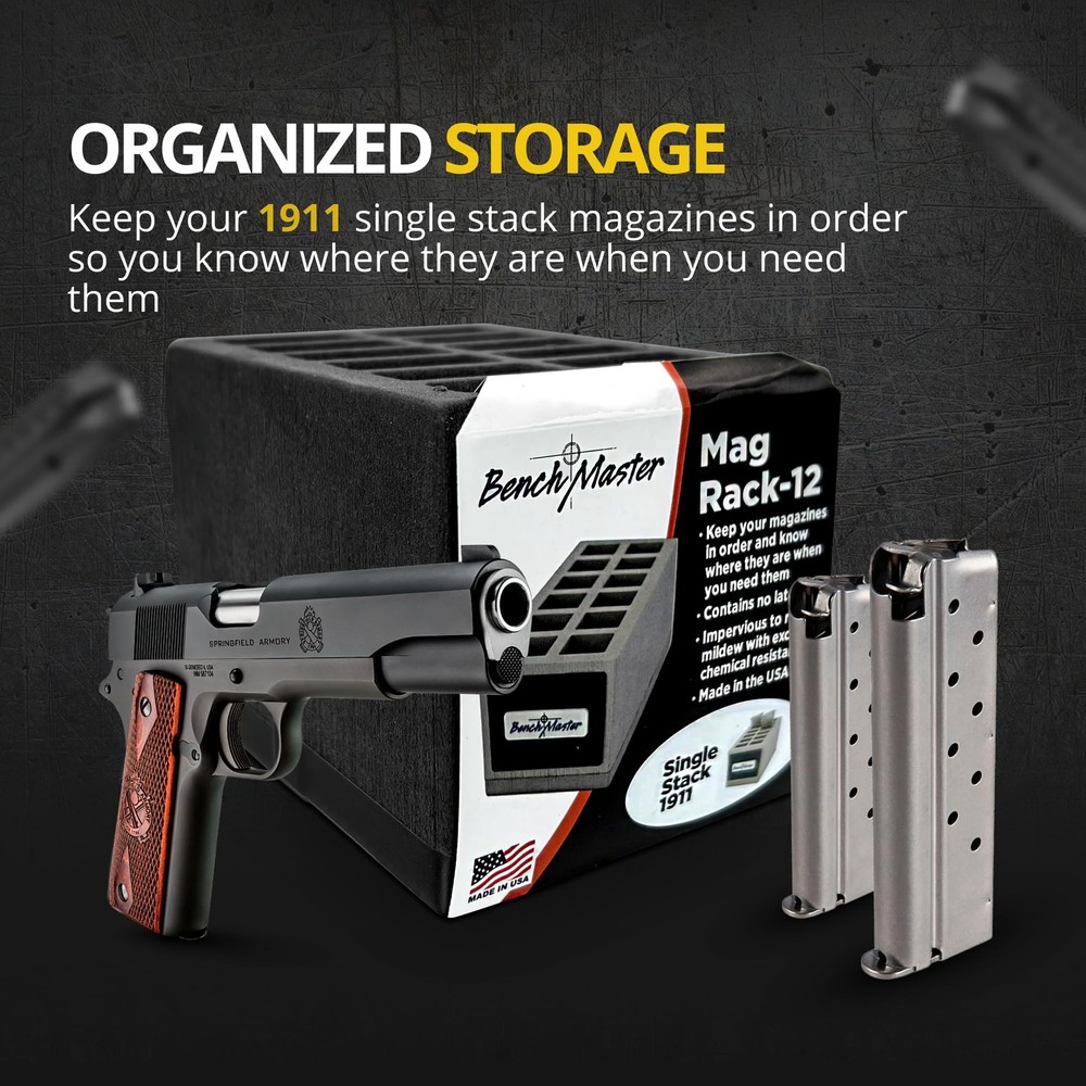 - Weapon Rack - Single Stack 1911 Magazine Rack - 12 Unit - Gun Safe Storage ...