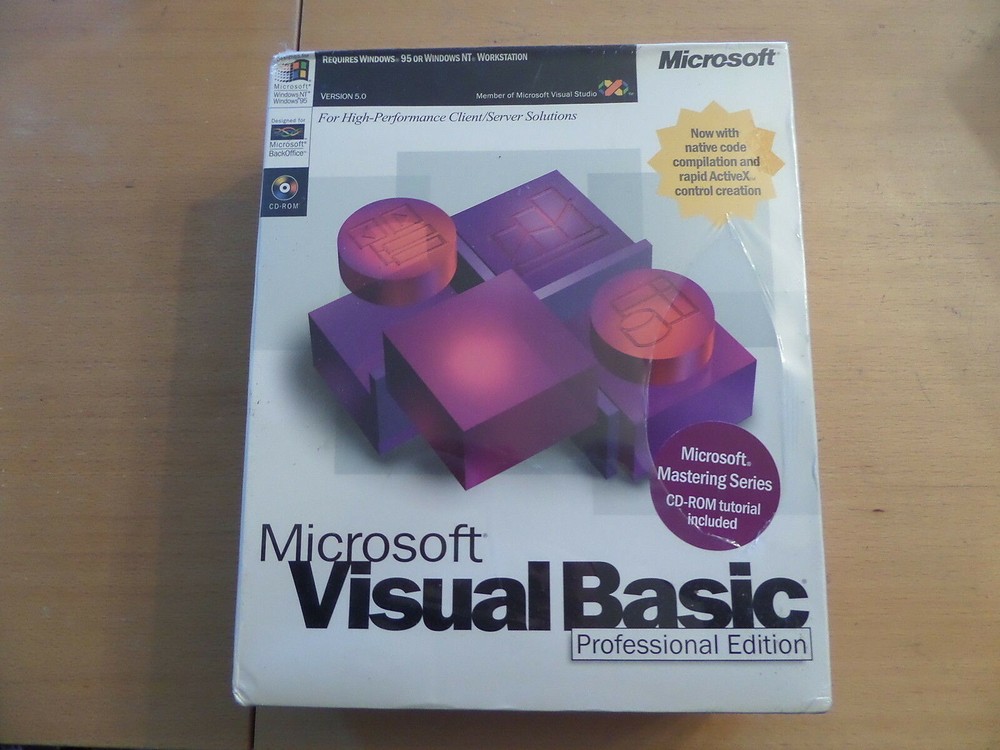 Microsoft Visual Basic 5.0 Professional Edition NEW Still Sealed BIG Box PCCD