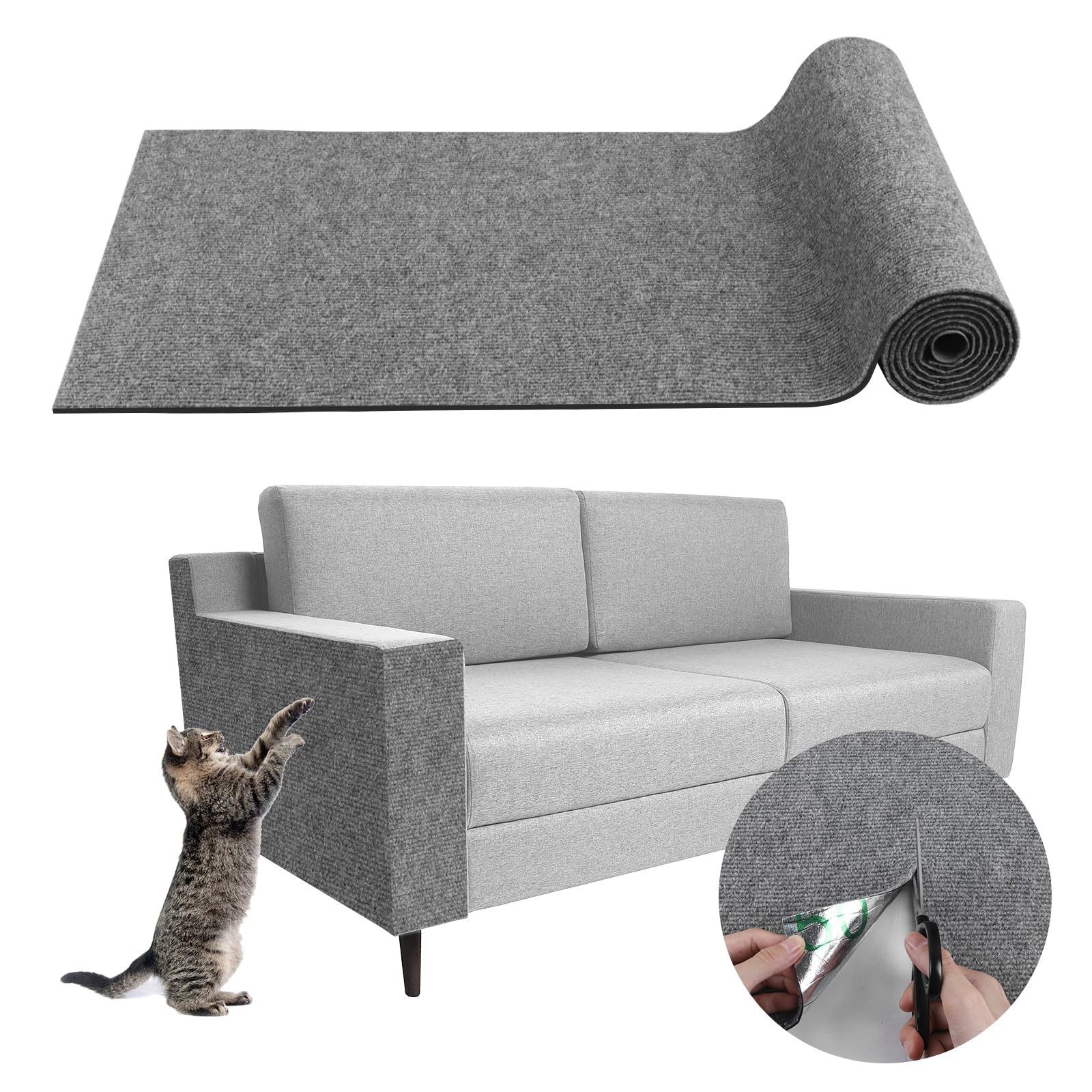 Cat Scratch Couch Furniture Protector DIY Adhesive Cat Scratch Pad for Furniture