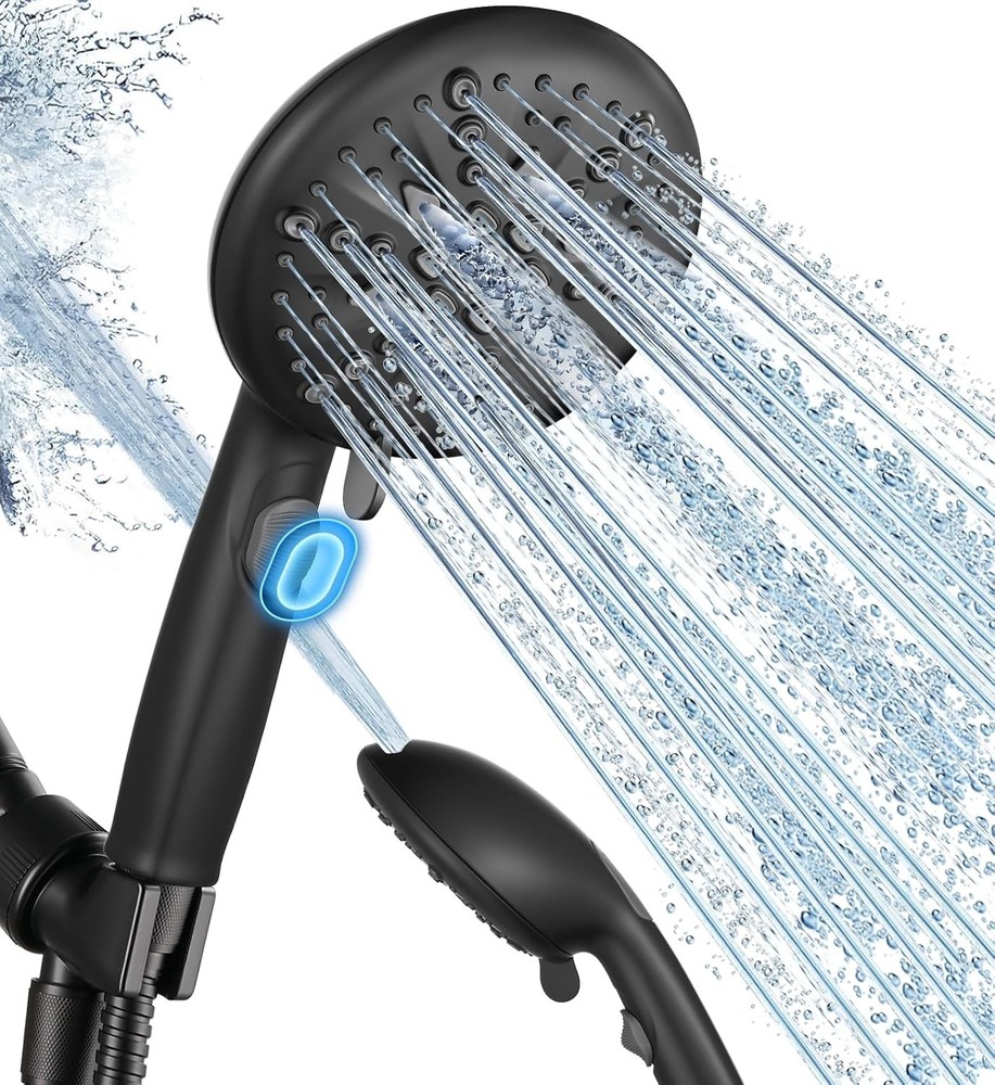 High Prure Shower Head with Built-in Pause Button, 9-Funct