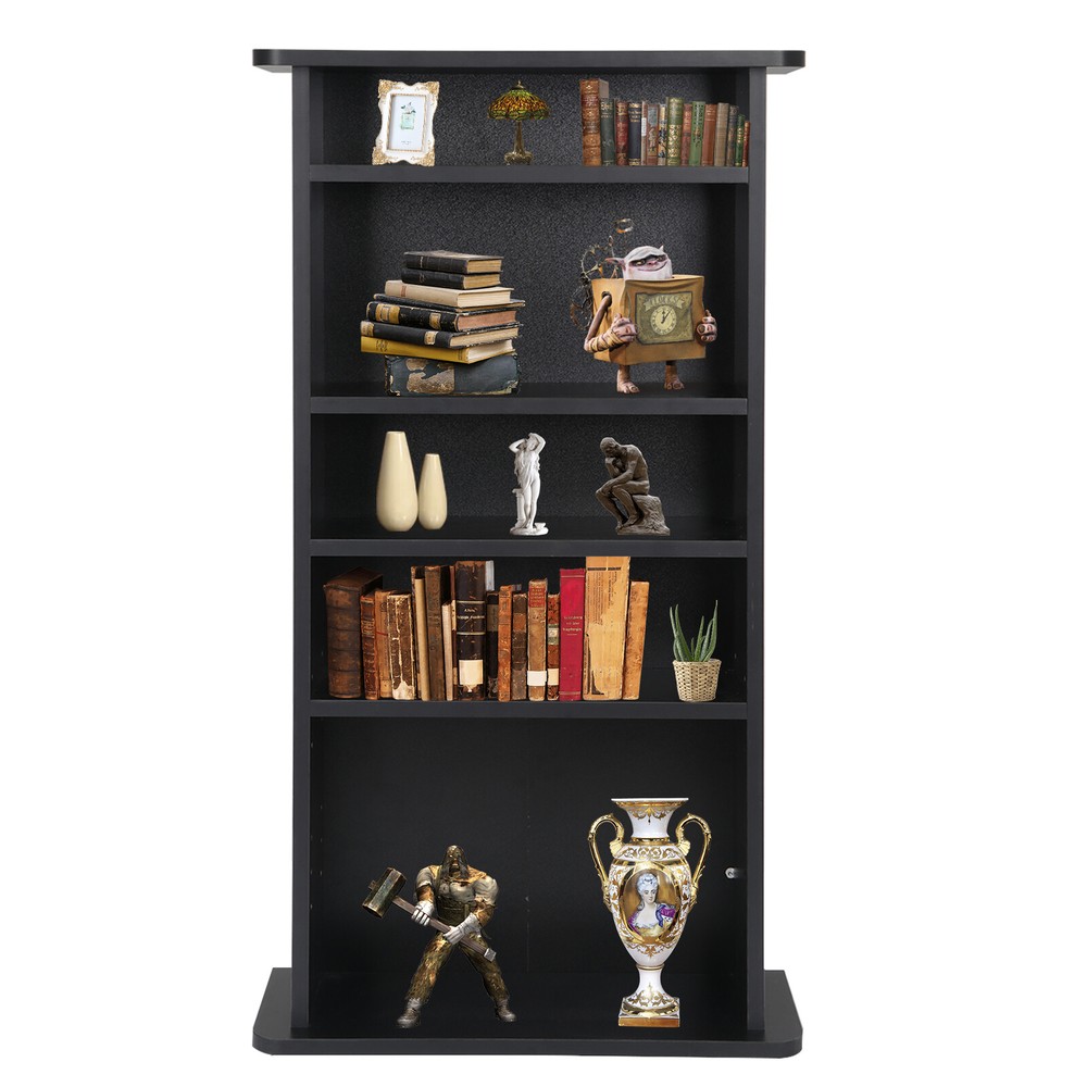 CD Media Storage Cabinet DVD Book Shelf Adjustable 5 Layers Customized Display