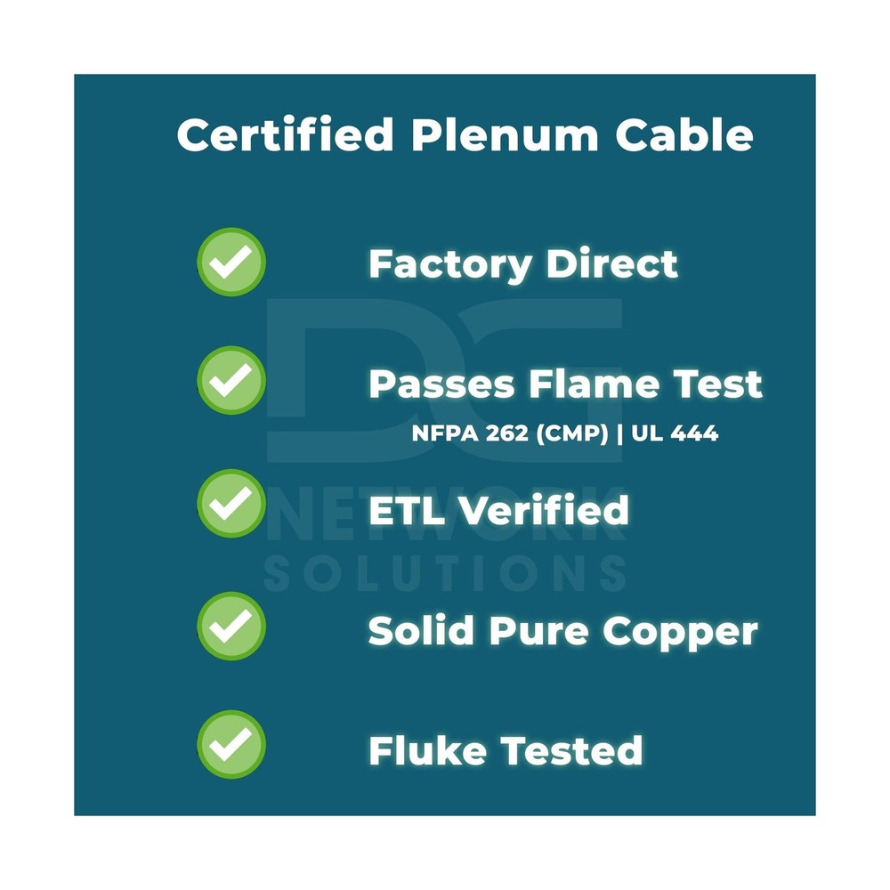 DG Cat6 Plenum (CMP), 1000ft, 600MHz, Unshielded, UTP, 23AWG, Solid Bare Copp...
