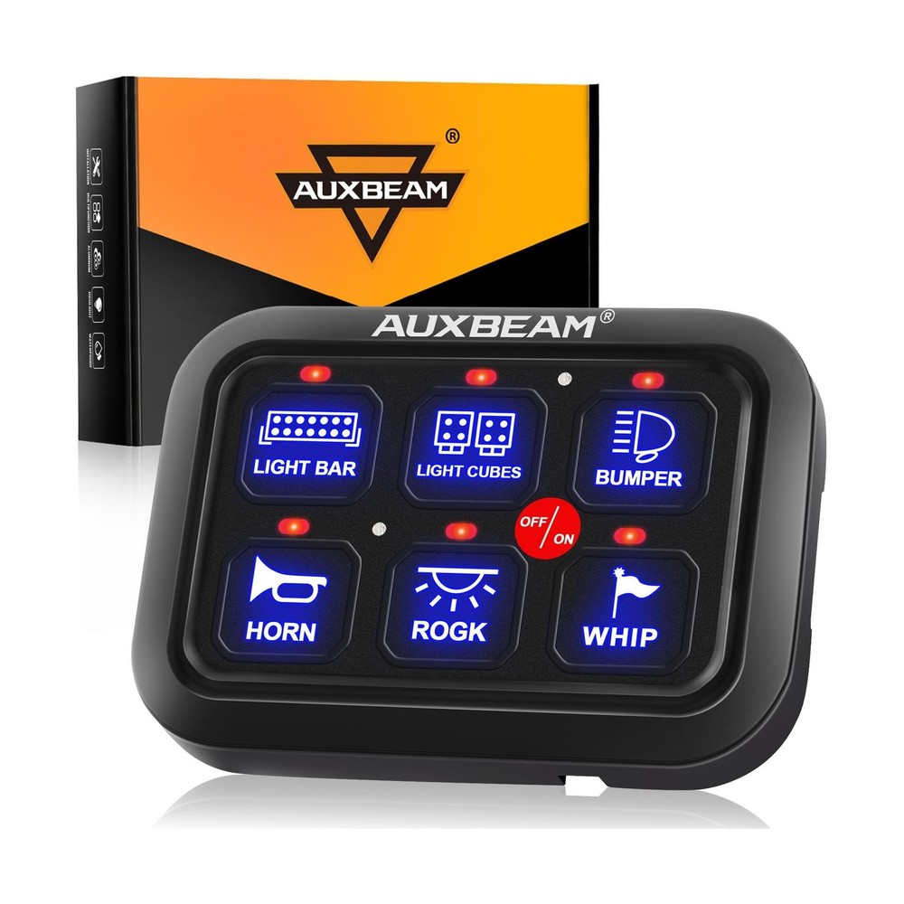 Auxbeam 6 Gang Switch Panel BC60 Universal Circuit Control Relay System Autom...