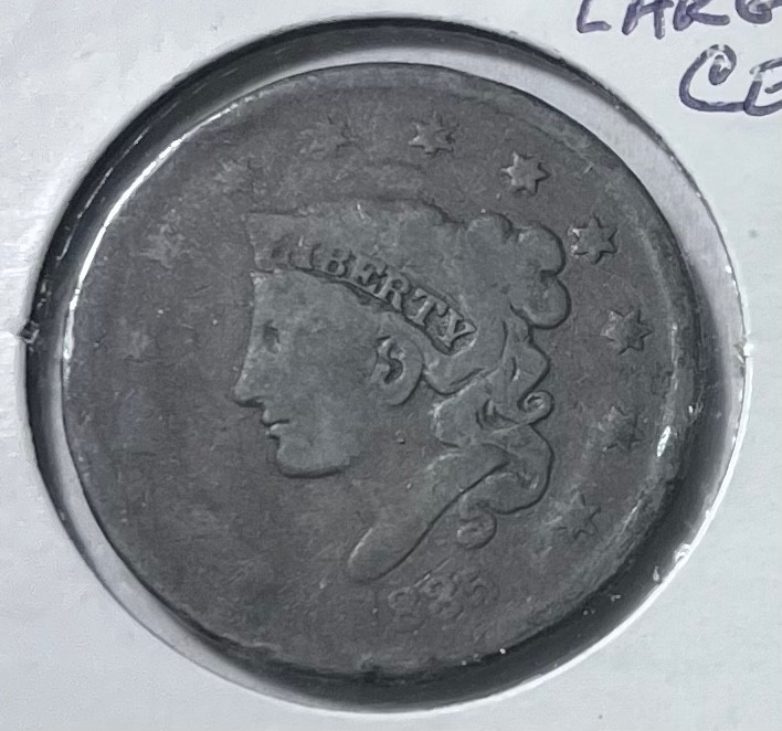 1835 coronet head large cent