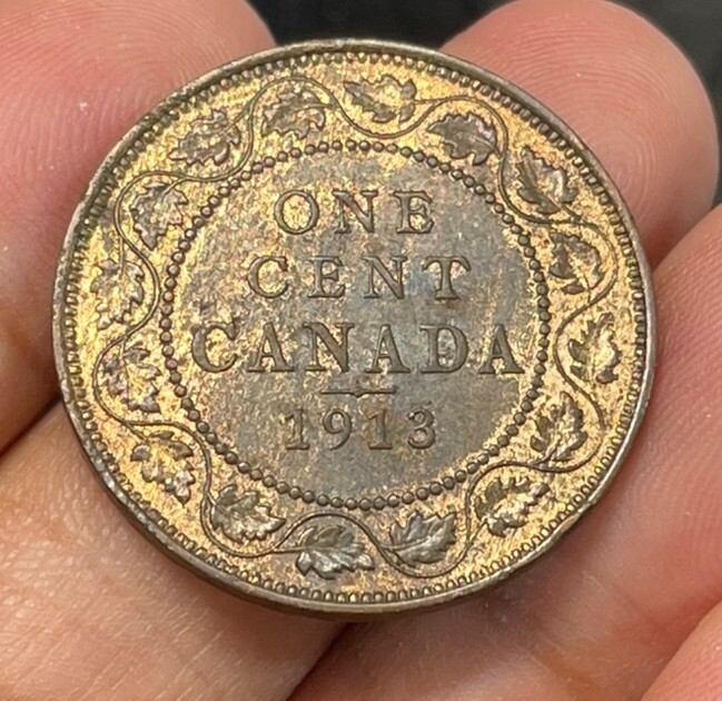 1913 Canada One Large Cent Coin High Grade