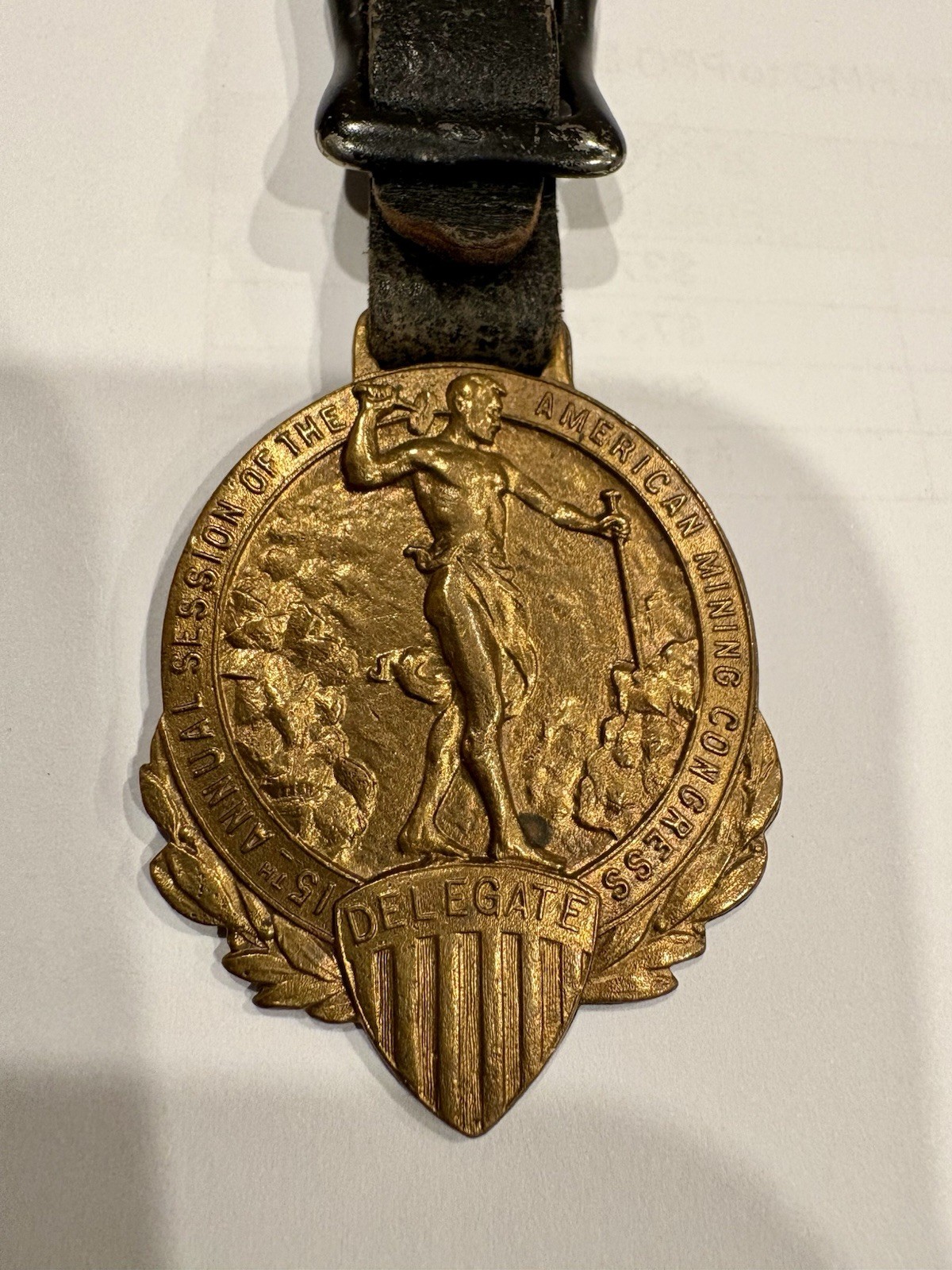 15th Annual Mining Congress Watch Fob 1912 Spokane Washington Gold Mining