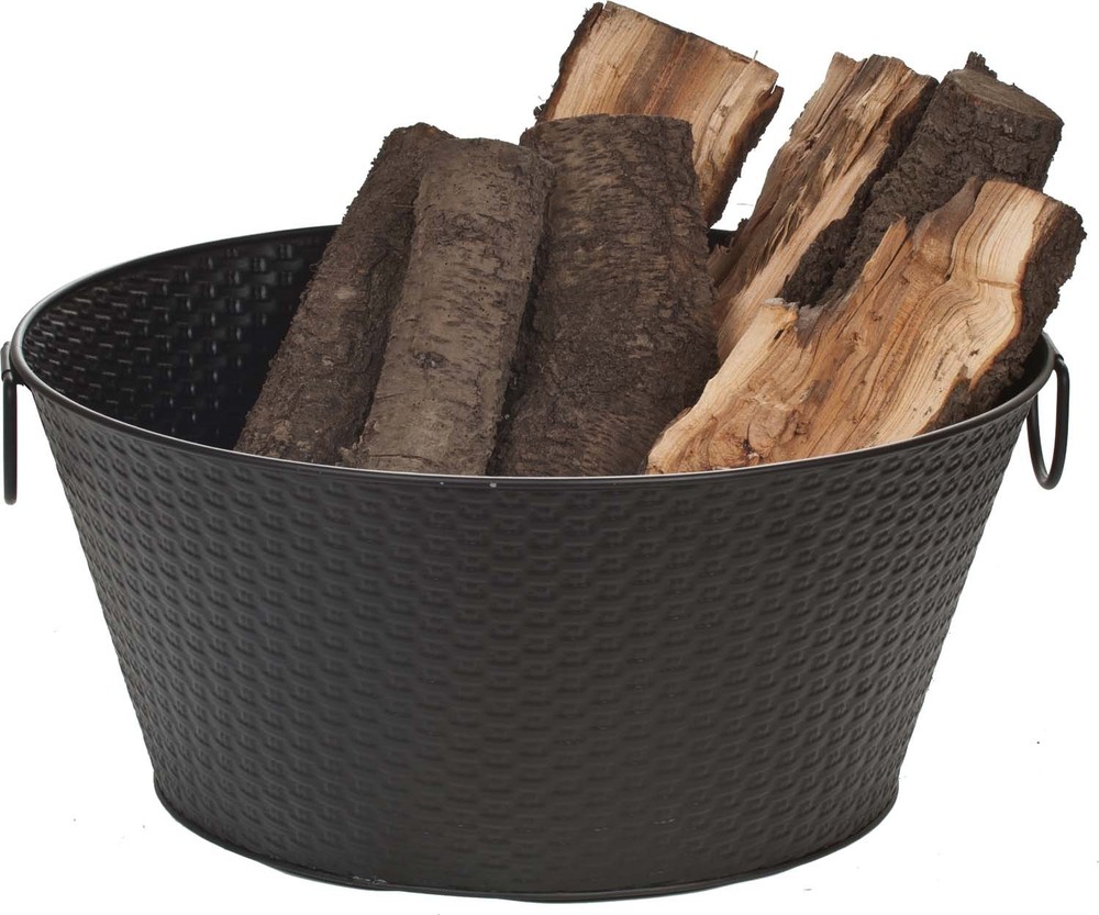 Dagan Black Log Bucket, 22in.