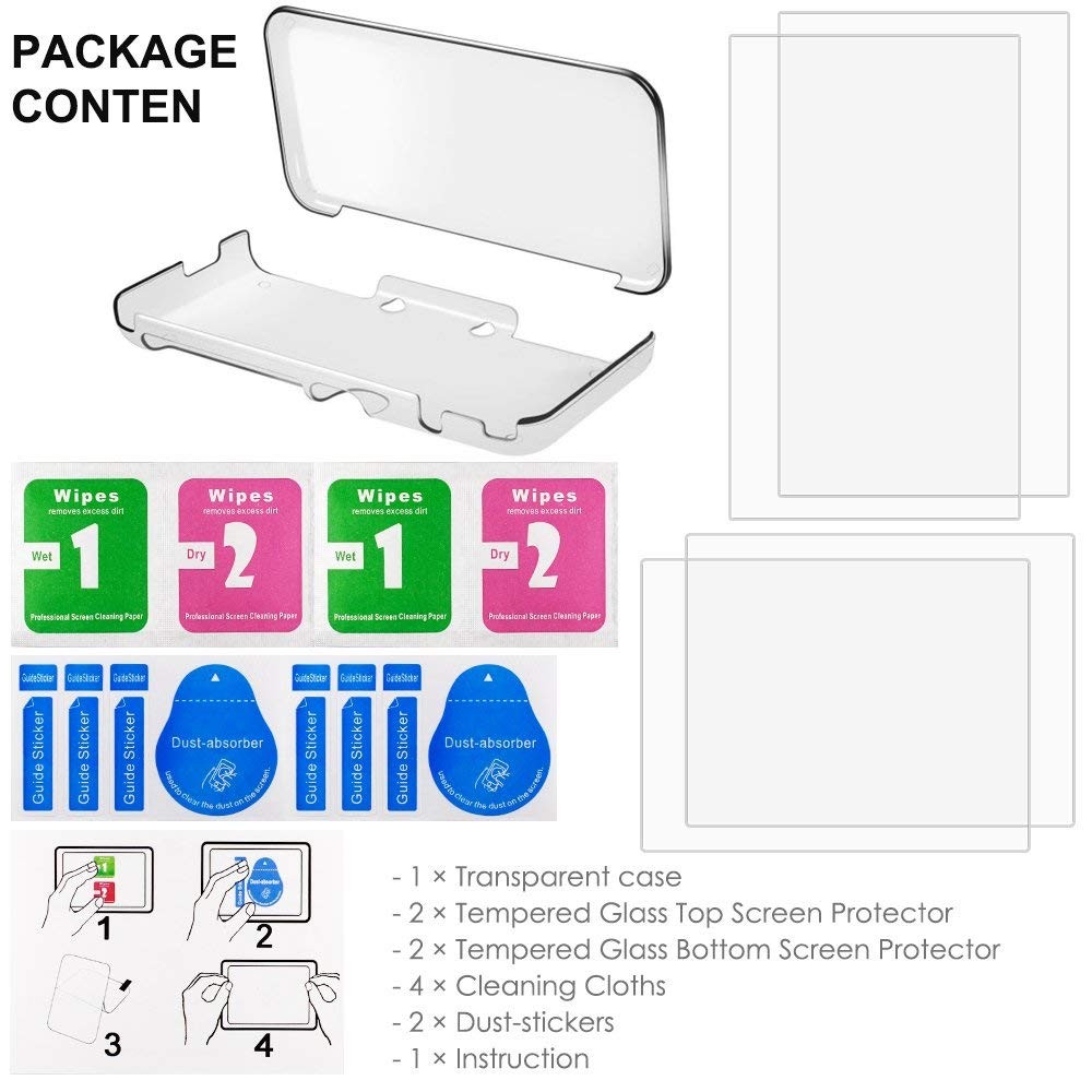 Hard Case Compatible New 2DS XL with 2 Packs Screen Protector, Anti-Scratch C...