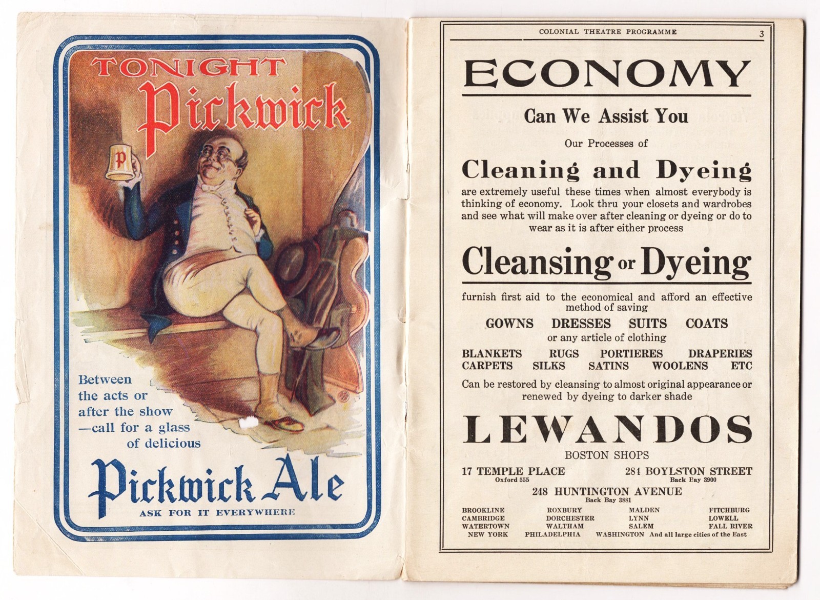 W. C. Fields "ZIEGFELD FOLLIES of 1916" Fannie Brice / Will Rogers 1916 Program