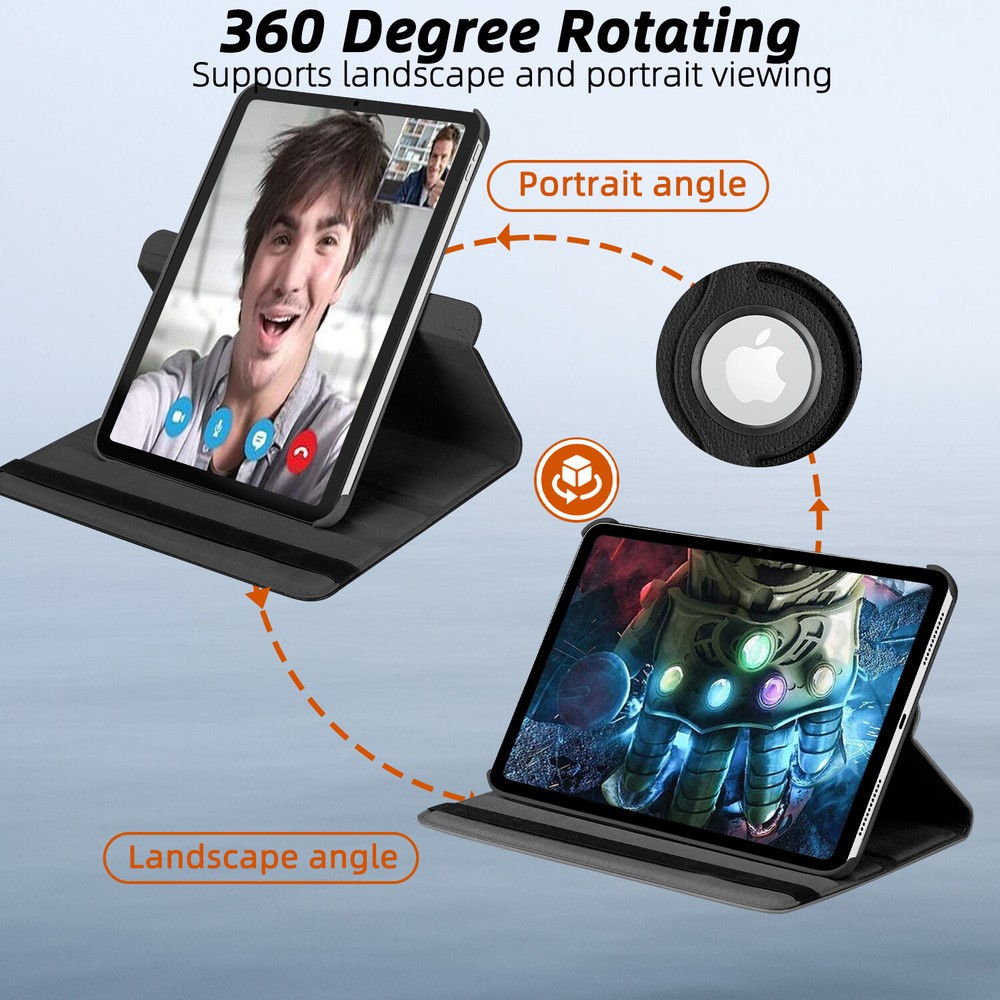 For iPad 10th Gen 10.9 2022 Shockproof 360° Rotate Case / Screen Protector